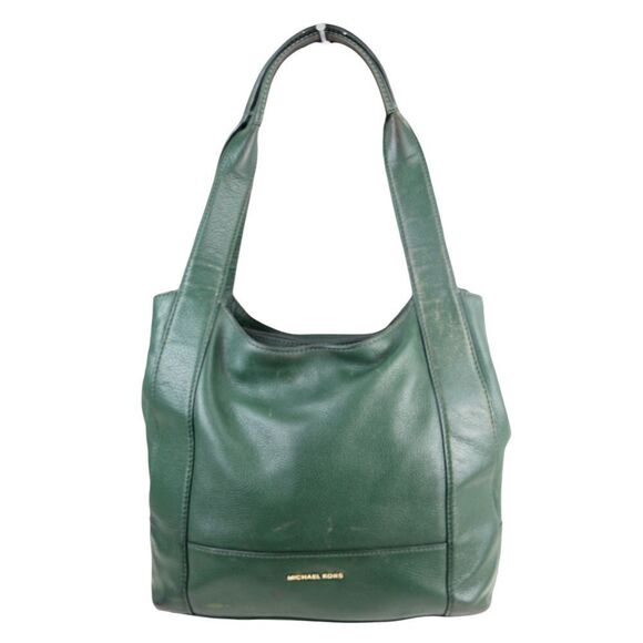 Michael Kors GREEN GENUINE LEATHER THREE COMPARTMENTS SHOULDER BAG TOTE HANDBAG - Picture 1 of 15